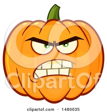 Clipart of a Mad Pumpkin Character Mascot - Royalty Free Vector Illustration by Hit Toon