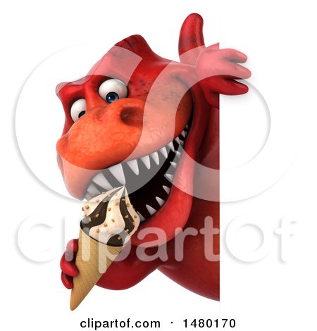 red t rex with horns