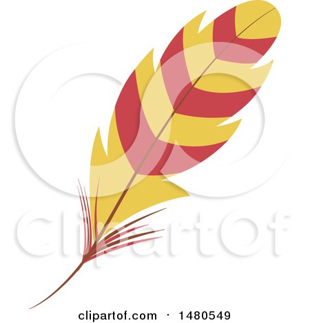 Clipart of a Striped Feather - Royalty Free Vector Illustration by Cherie Reve