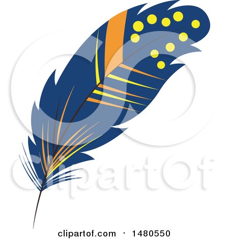 Clipart of a Colorful Feather - Royalty Free Vector Illustration by Cherie Reve