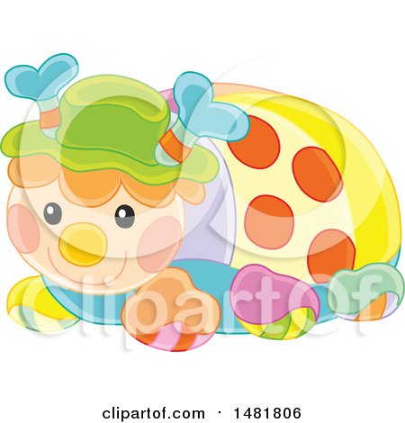 Clipart of a Cute Colorful Toy Ladybug - Royalty Free Vector Illustration by Alex Bannykh