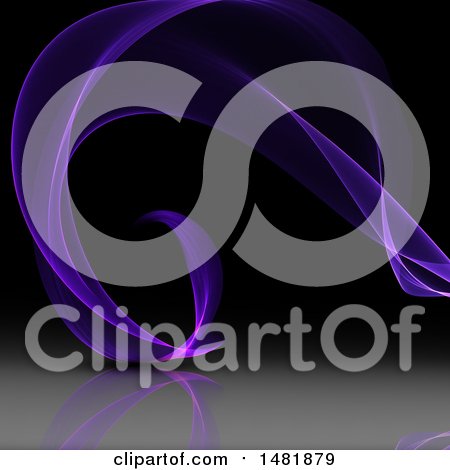 Clipart of a Purple Flowing Wave on a Dark Background - Royalty Free Illustration by KJ Pargeter