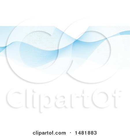 Clipart of a Background of Blue Wire Waves on White - Royalty Free Vector Illustration by KJ Pargeter