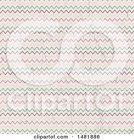 Clipart of a Distressed Chevron Pattern Background - Royalty Free Vector Illustration by KJ Pargeter