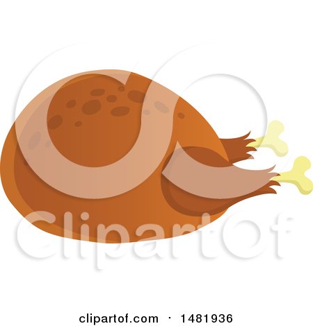 Clipart of a Roasted Thanksgiving Turkey - Royalty Free Vector Illustration by visekart