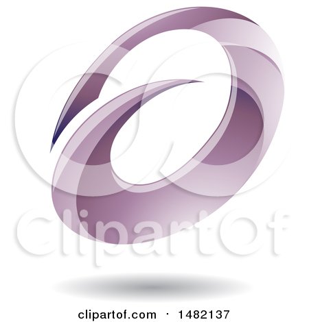 Clipart of an Abstract Purple Oval Letter a Design with a Shadow - Royalty Free Vector Illustration by cidepix