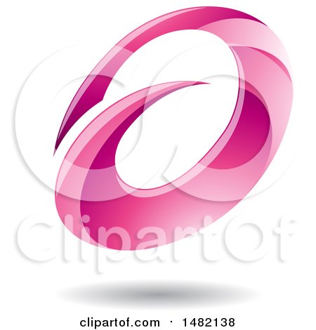 Clipart of an Abstract Pink Oval Letter a Design with a Shadow - Royalty Free Vector Illustration by cidepix