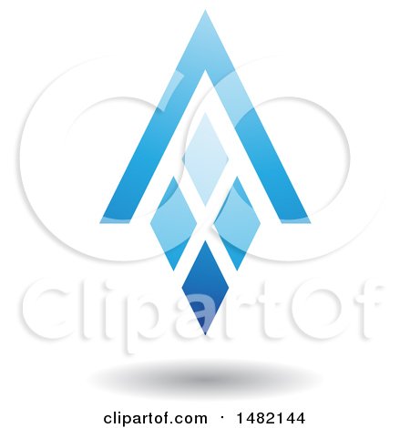 Clipart of a Blue Abstract Letter a Diamond Window and House Roof - Royalty Free Vector Illustration by cidepix