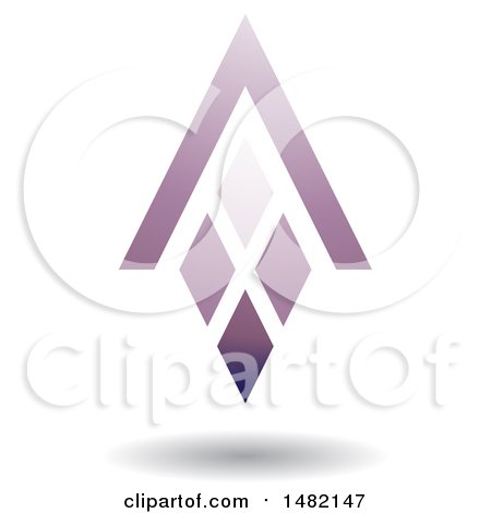 Clipart of a Purple Abstract Letter a Diamond Window and House Roof - Royalty Free Vector Illustration by cidepix
