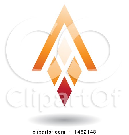 Clipart of an Orange Abstract Letter a Diamond Window and House Roof - Royalty Free Vector Illustration by cidepix