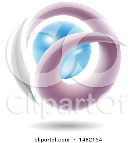 Clipart of an Abstract Letter a Around a Pearl - Royalty Free Vector Illustration by cidepix