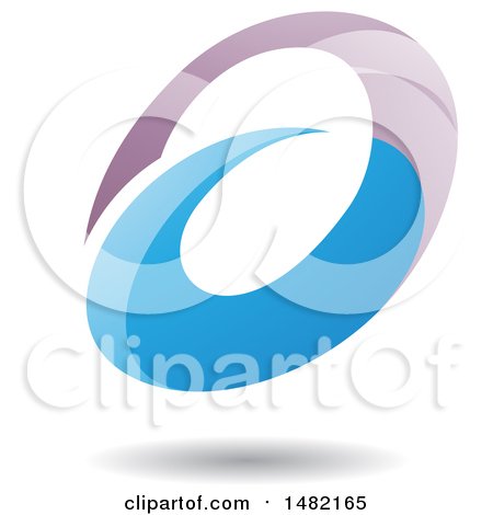 Clipart of an Abstract Oval Letter a Design with a Shadow - Royalty Free Vector Illustration by cidepix