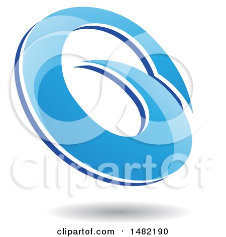 Clipart of an Abstract Blue Oval Letter G Design with a Shadow - Royalty Free Vector Illustration by cidepix