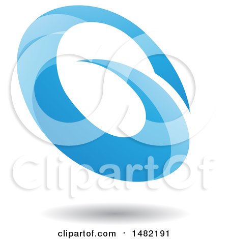 Clipart of an Abstract Blue Oval Letter G Design with a Shadow - Royalty Free Vector Illustration by cidepix