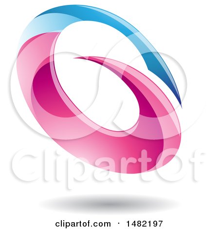 Clipart of an Abstract Oval Letter G Design with a Shadow - Royalty Free Vector Illustration by cidepix