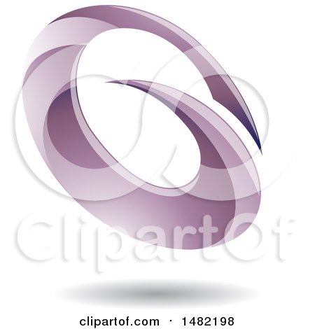 Clipart of an Abstract Purple Oval Letter G Design with a Shadow - Royalty Free Vector Illustration by cidepix