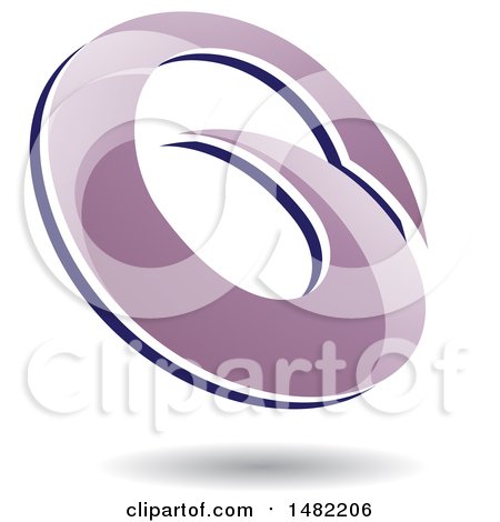 Clipart of an Abstract Purple Oval Letter G Design with a Shadow - Royalty Free Vector Illustration by cidepix