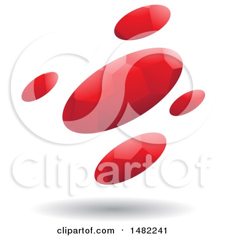 Clipart of a Mosaic Droplet Design with a Shadow - Royalty Free Vector Illustration by cidepix