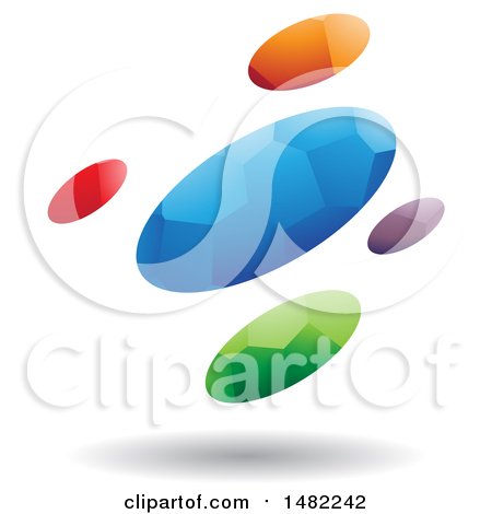 Clipart of a Mosaic Droplet Design with a Shadow - Royalty Free Vector Illustration by cidepix
