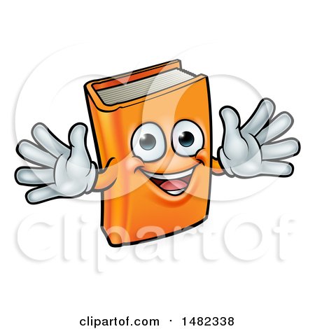 Clipart of a Happy Book Character Mascot - Royalty Free Vector Illustration by AtStockIllustration