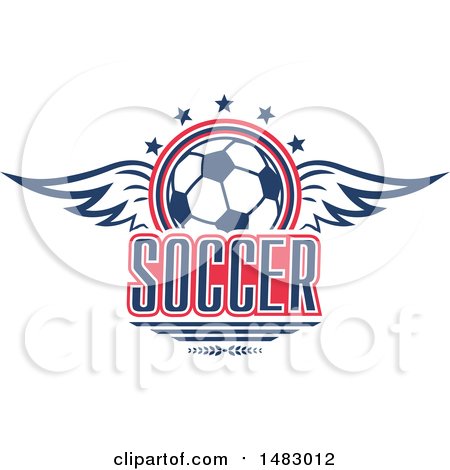 Clipart of a Winged Soccer Ball Design - Royalty Free Vector Illustration by Vector Tradition SM