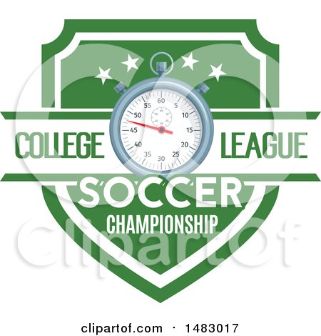 Clipart of a Soccer Stopwatch and Shield Design - Royalty Free Vector Illustration by Vector Tradition SM