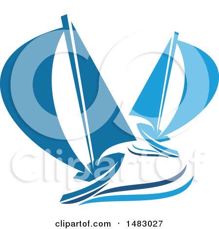 Clipart of a Blue Yacht Design - Royalty Free Vector Illustration by Vector Tradition SM