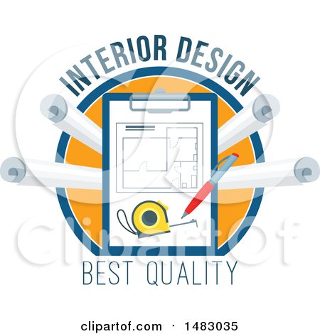 Clipart of a Blueprints Interior Design - Royalty Free Vector Illustration by Vector Tradition SM