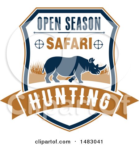 Clipart of a Rhino Hunting Shield - Royalty Free Vector Illustration by Vector Tradition SM