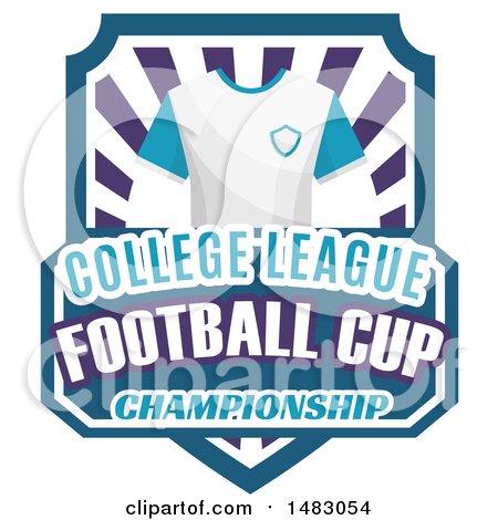Clipart of a T Shirt and College League Football Cup Championship Design - Royalty Free Vector Illustration by Vector Tradition SM