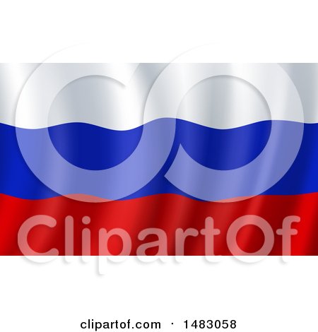 Clipart of a Waving Russian Flag - Royalty Free Vector Illustration by Vector Tradition SM