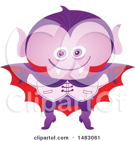 Clipart of a Boy in a Vampire Halloween Costume - Royalty Free Vector Illustration by Zooco