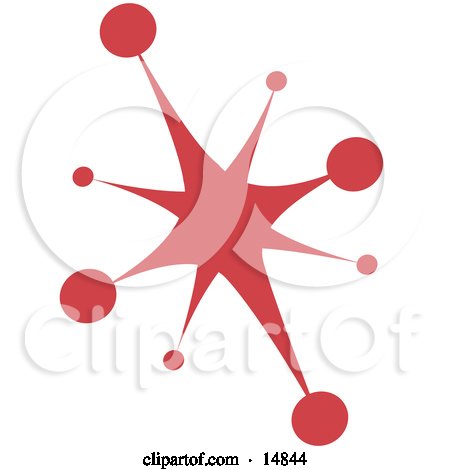 Red Starburst Clipart Illustration by Andy Nortnik