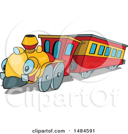 Clipart of a Cute Cartoon Train Character - Royalty Free Vector Illustration by dero