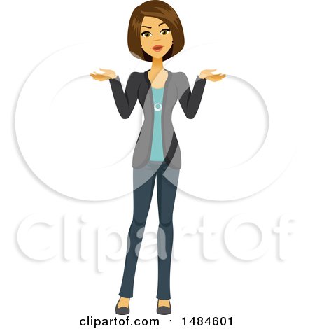 Clipart of a Confused Business Woman Shrugging - Royalty Free Illustration by Amanda Kate