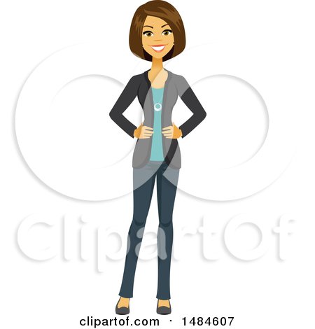 Clipart of a Happy Business Woman with Her Hands on Her Hips - Royalty Free Illustration by Amanda Kate
