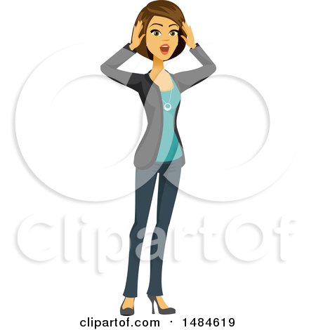 Clipart of a Shocked Business Woman - Royalty Free Illustration by Amanda Kate