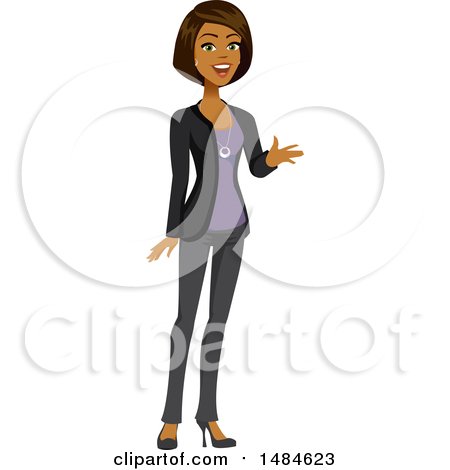 Clipart of a Happy Business Woman Talking and Gesturing - Royalty Free Illustration by Amanda Kate