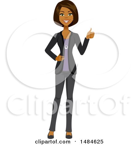 Clipart of a Happy Encouraging Business Woman Giving a Thumb up - Royalty Free Illustration by Amanda Kate