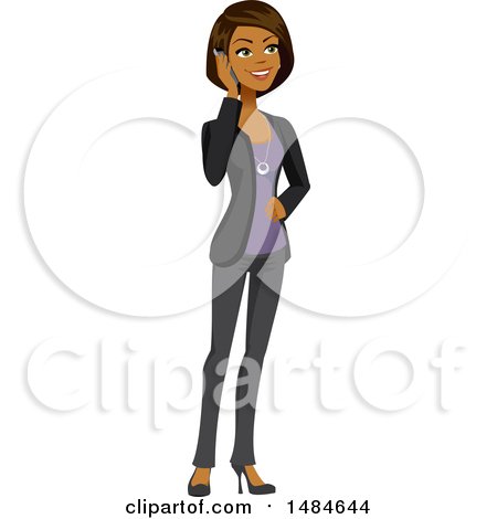 Clipart of a Happy Business Woman Talking on a Smart Phone - Royalty Free Illustration by Amanda Kate