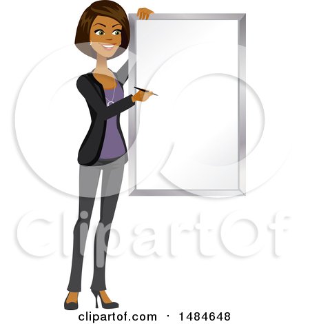 Clipart of a Happy Business Woman Writing on a Presentation Board - Royalty Free Illustration by Amanda Kate