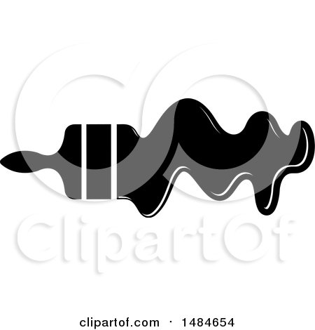 Clipart of a Black and White Paintbrush and Stroke - Royalty Free Vector Illustration by Lal Perera
