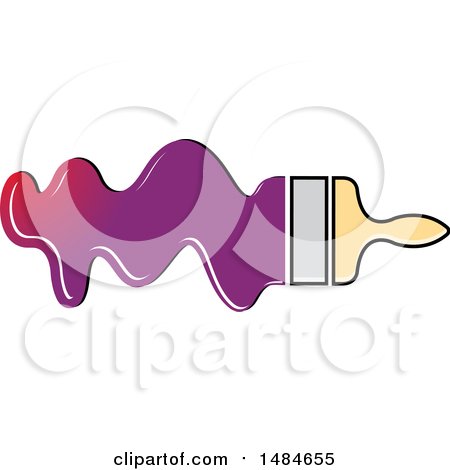 Clipart of a Paintbrush and Stroke - Royalty Free Vector Illustration by Lal Perera