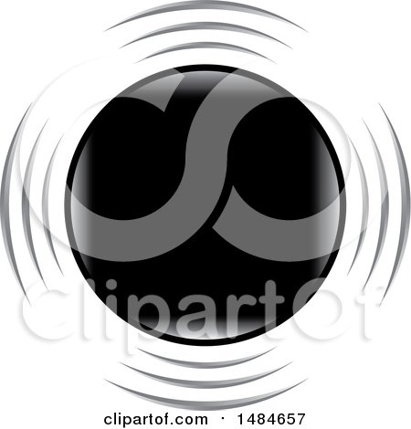 Clipart of a Black and Gray Round Signal Icon - Royalty Free Vector Illustration by Lal Perera