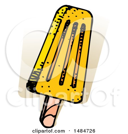 Clipart of a Sketched Popsicle - Royalty Free Vector Illustration by Lal Perera