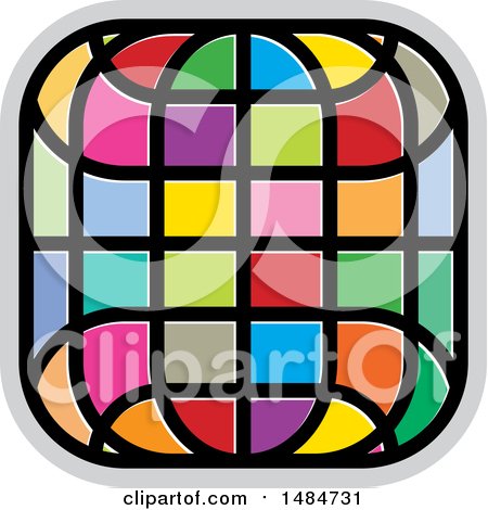 Clipart of a Colorful Grid Icon - Royalty Free Vector Illustration by Lal Perera