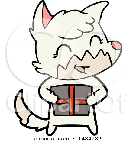 Clipart Of A White Arctic Fox - Royalty Free Vector Illustration by lineartestpilot