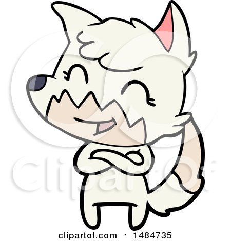 Clipart Of A White Arctic Fox - Royalty Free Vector Illustration by lineartestpilot