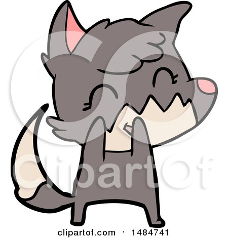 Clipart Of A Fox Giggling - Royalty Free Vector Illustration by lineartestpilot