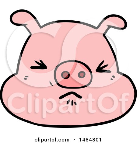 Clipart Of A Pig - Royalty Free Vector Illustration by lineartestpilot